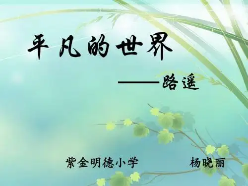 平凡的世界ppt(新)