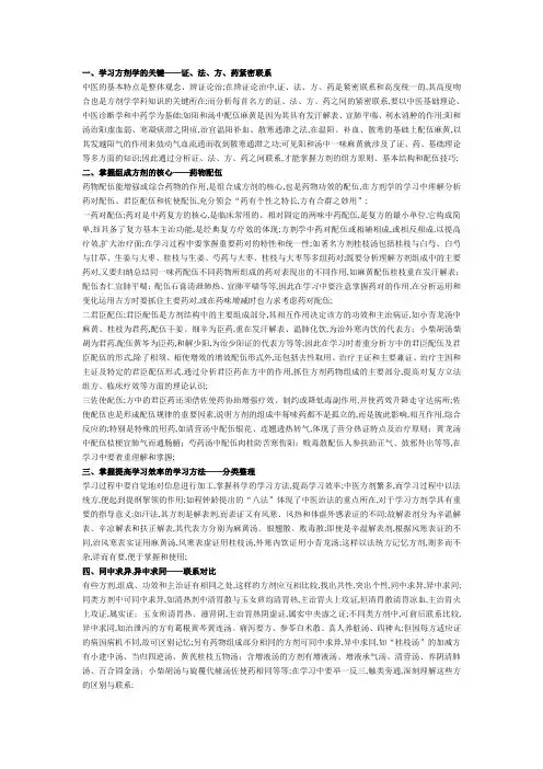 方剂的学习方法