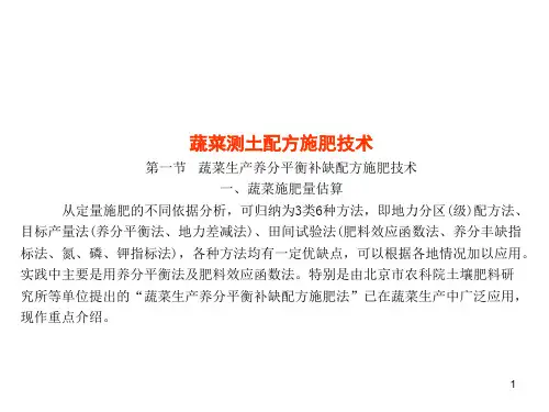 蔬菜测土配方施肥技术