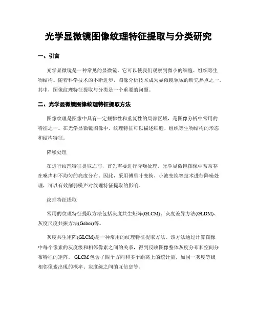 光学显微镜图像纹理特征提取与分类研究