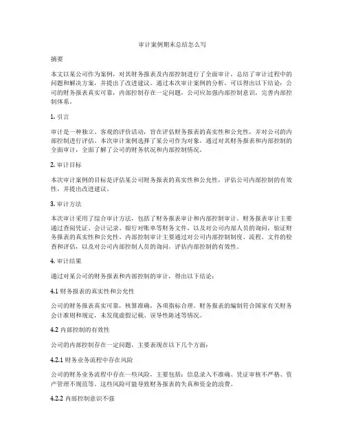 审计案例期末总结怎么写