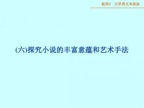 高考文学类文本阅读《探究小说的丰富意蕴和艺术手法》ppt课件