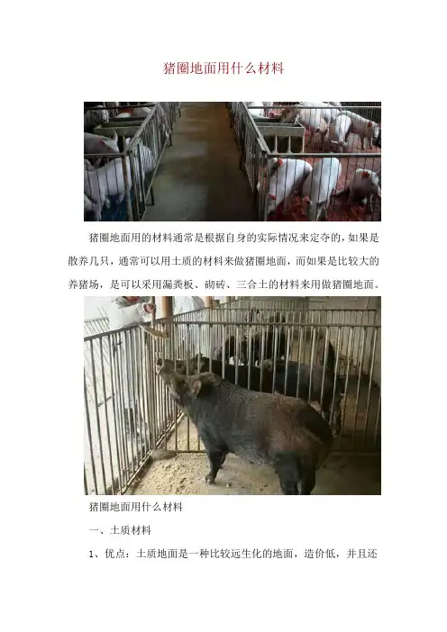 猪圈地面用什么材料
