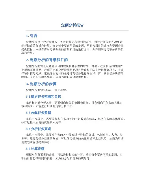 定额分析报告