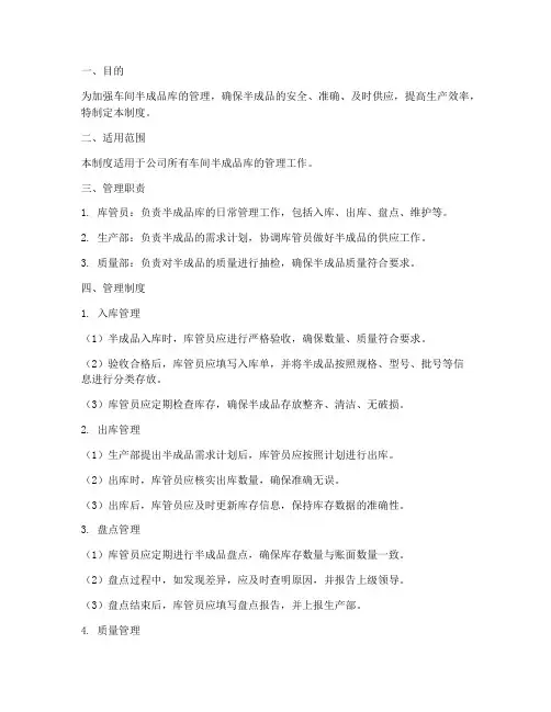 车间半成品库管理制度范本