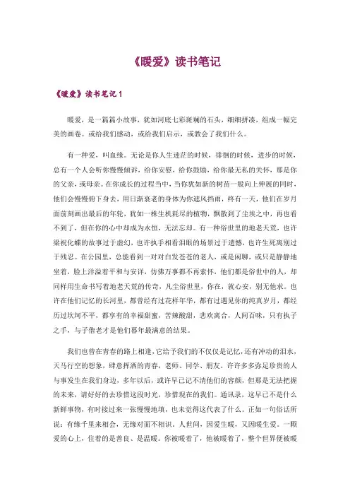 《暖爱》读书笔记