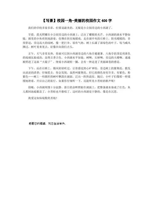 【写景】校园一角-美丽的校园作文400字