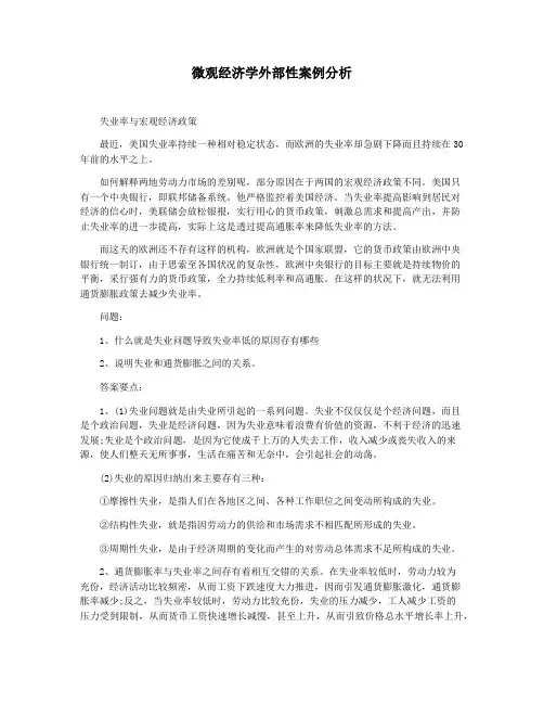 微观经济学外部性案例分析