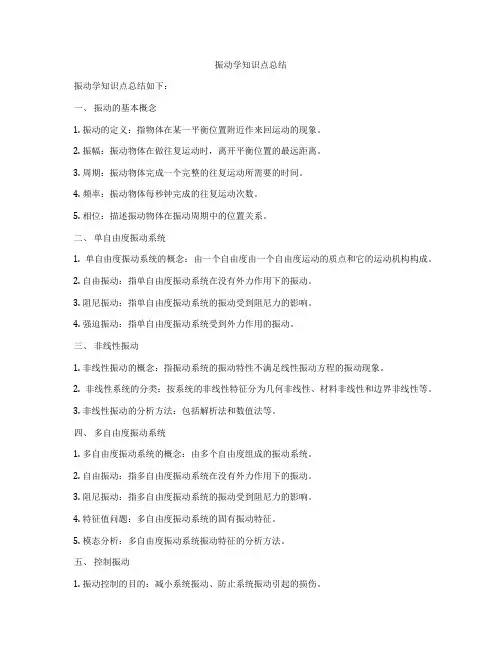 振动学知识点总结