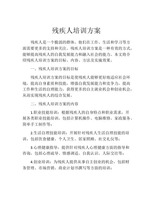残疾人培训方案
