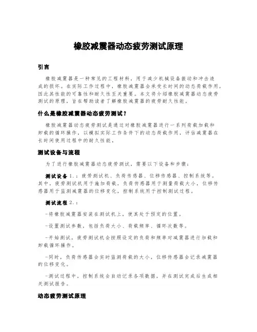 橡胶减震器动态疲劳测试原理