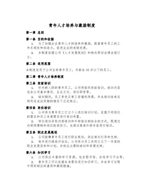 青年人才培养与激励制度