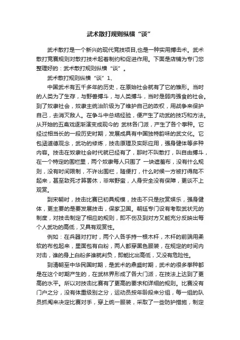 武术散打规则纵横“谈”