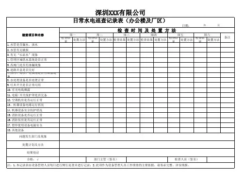 日常水电巡查记录表