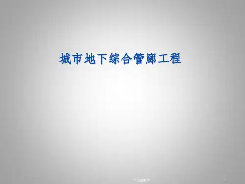 地下综合管廊工程ppt课件