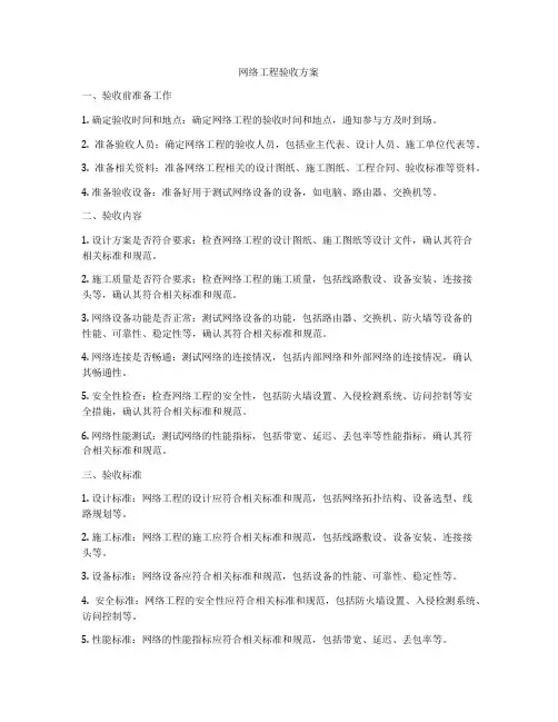 网络工程验收方案