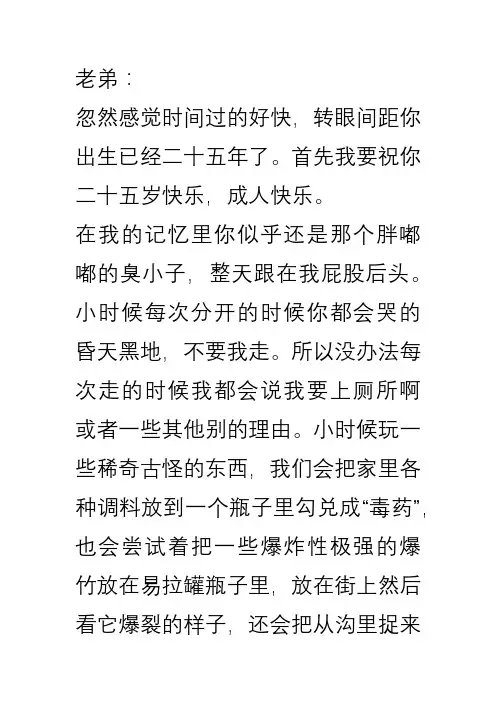 写给弟弟的25周岁