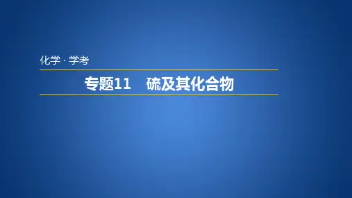 2023年普通高中化学学业水平考试学考复习——专题11 硫及其化合物