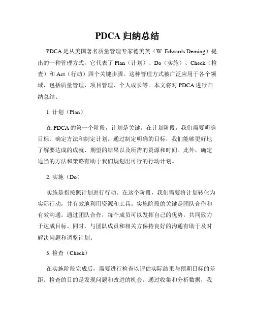 PDCA归纳总结