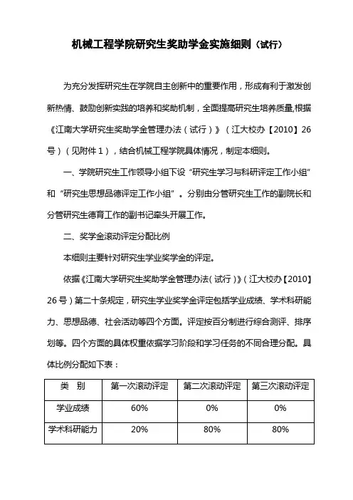 江南大学究生奖助学金实施细则()
