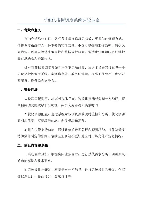 可视化指挥调度系统建设方案