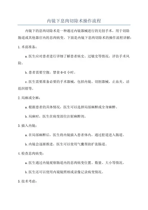 内镜下息肉切除术操作流程