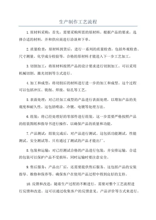 生产制作工艺流程