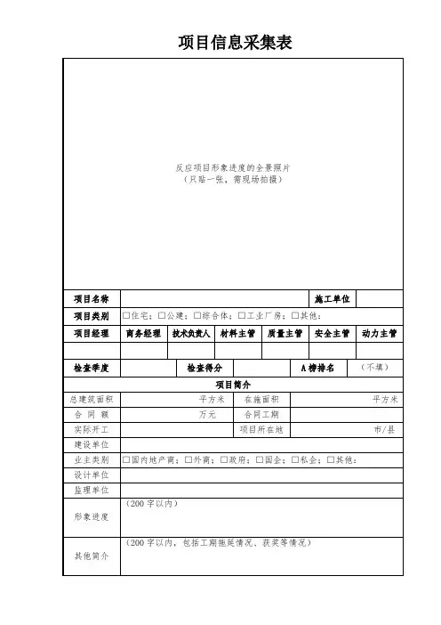项目信息采集表
