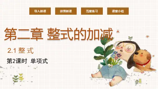 人教版数学七年级上册整式第2课时单项式课件