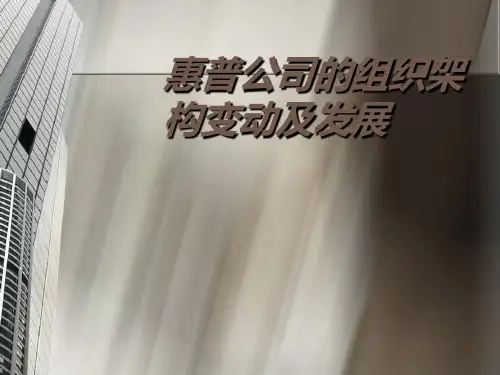 惠普公司的组织结构变动及发展 PPT课件