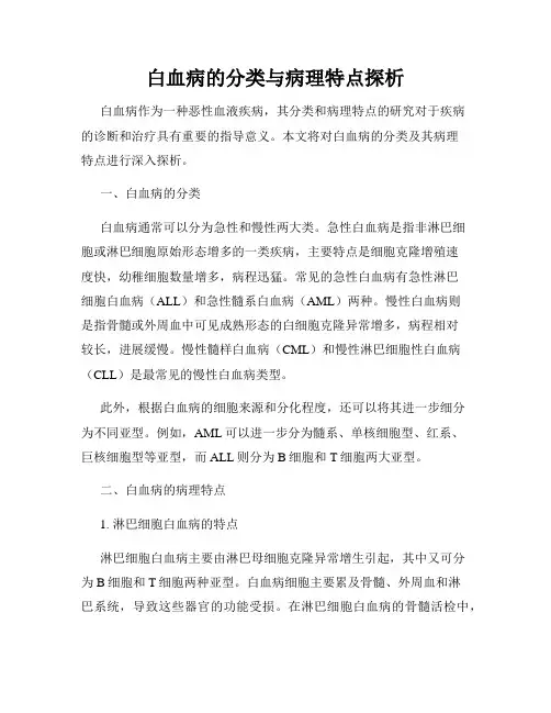 白血病的分类与病理特点探析