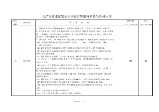 天津物业服务指导标准