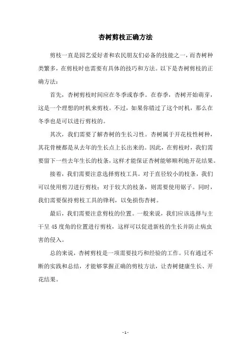 杏树剪枝正确方法