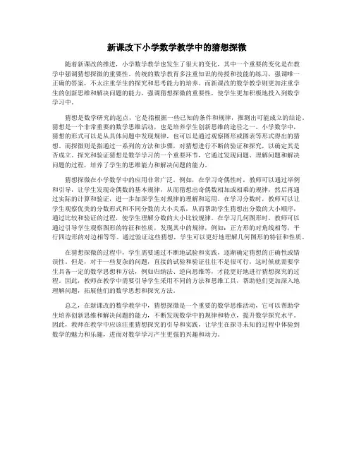新课改下小学数学教学中的猜想探微
