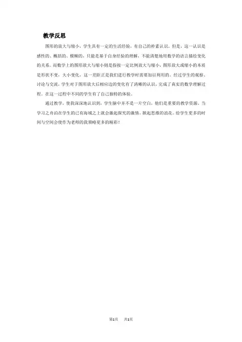 西师大版小学六年级上册数学第五单元 图形变化和确定位置 图形放大或缩小 (1)