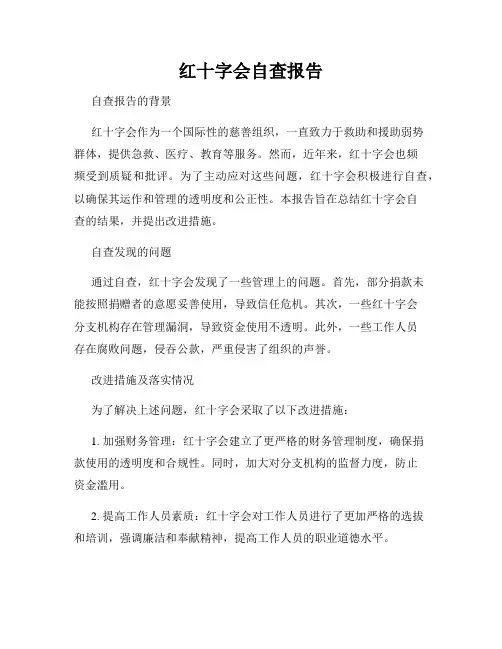 红十字会自查报告