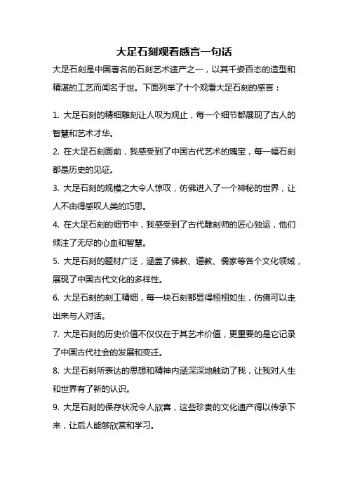 大足石刻观看感言一句话