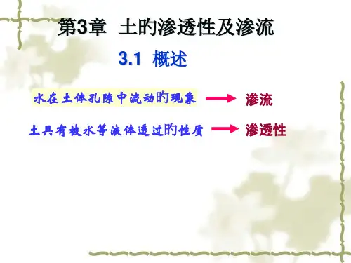 土的渗透性及渗流
