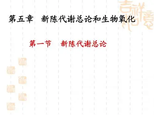 代谢总论及生物氧化