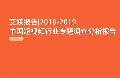 2018-2019中国短视频行业专题调查分析报告