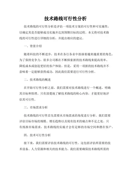技术路线可行性分析