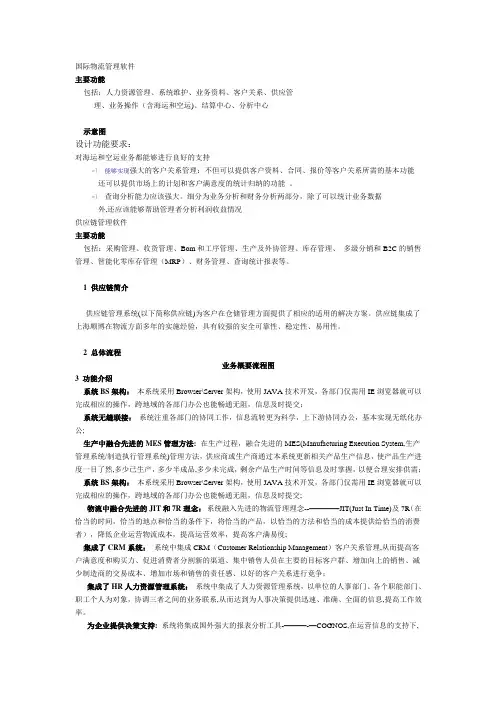 国际物流与供应链管理软件开发方案及系统架构