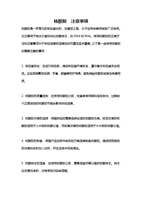 核酸胶  注意事项