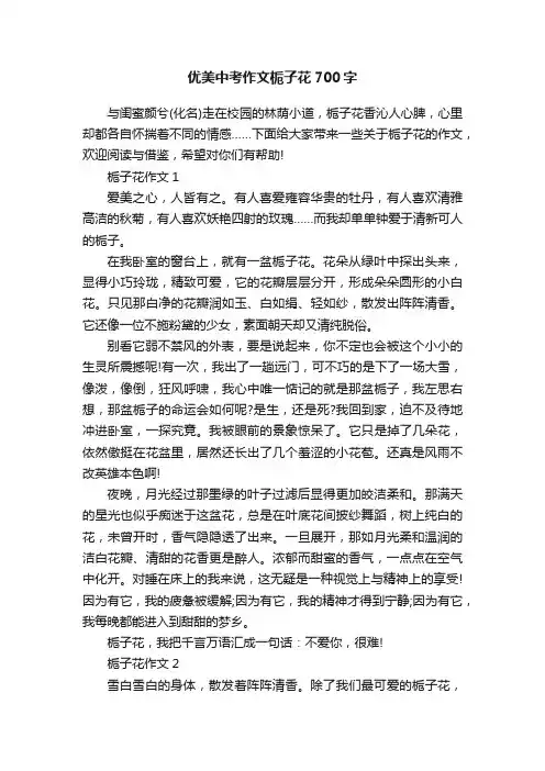 优美中考作文栀子花700字