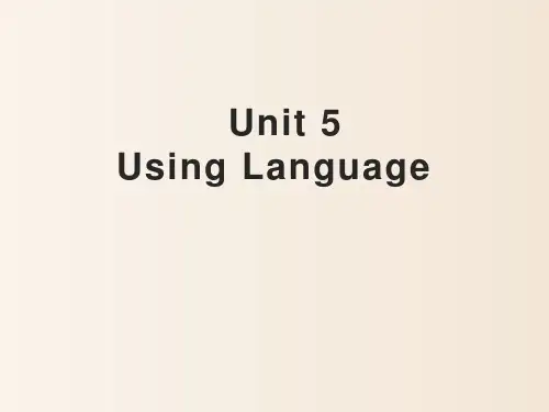 2019新人教高中英语选择性必修二Unit5Using Language