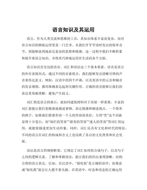 语言知识及其运用