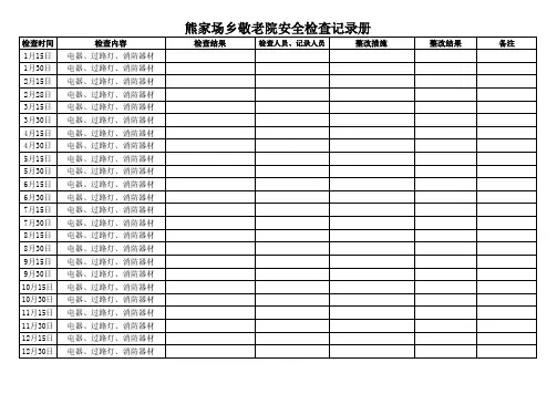 敬老院安全检查记录1