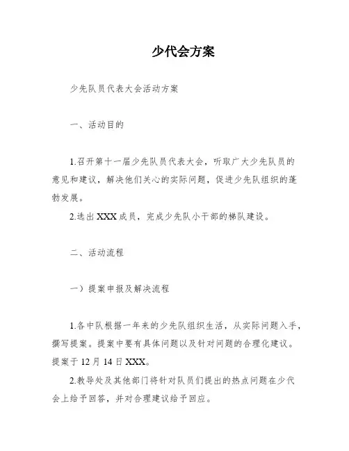 少代会方案