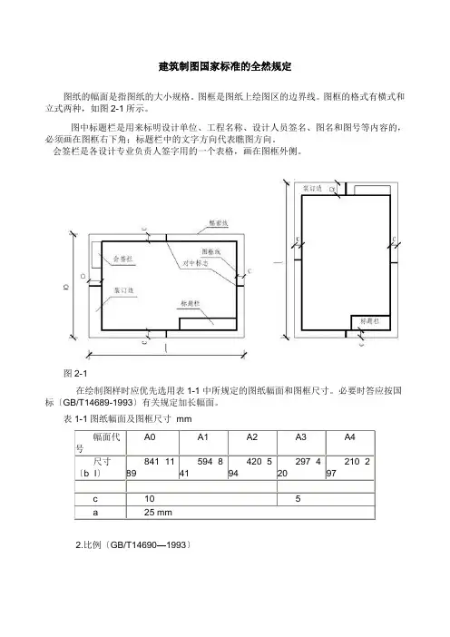 建筑制图国家标准的基本规定