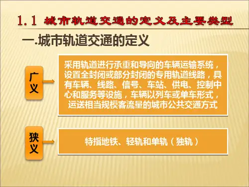 (完整版)城市轨道发展历史